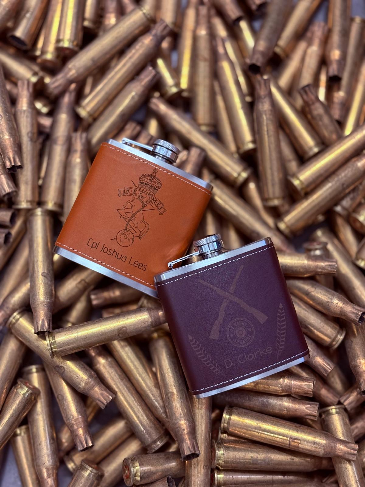 Custom Engraved Leather Hip Flask