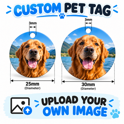 Custom Round Pet ID Tag – Upload Your Own Image