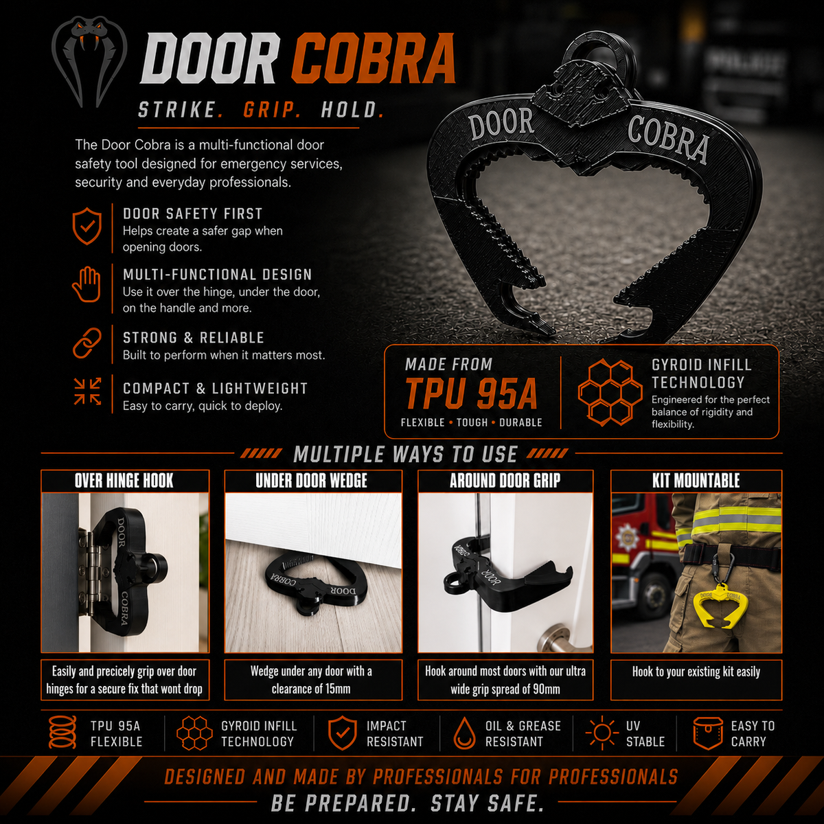 Door Cobra Multi-Function Police Fire Ambulance Security Door Stop